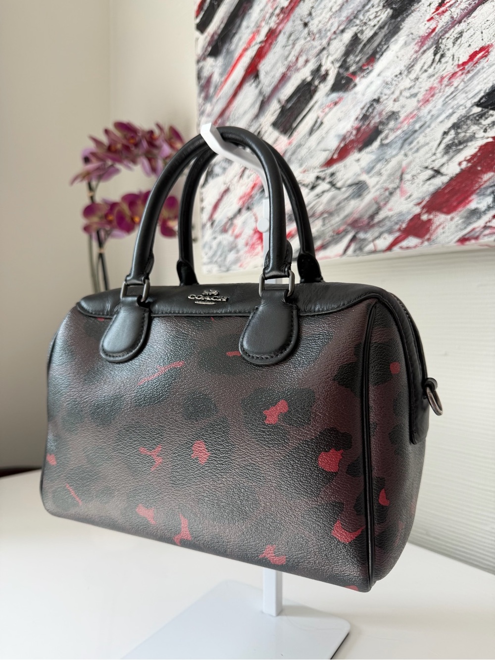 🐆 Coach Medium Bennett Satchel F39582 Wildcat Leopard Print Crossbody